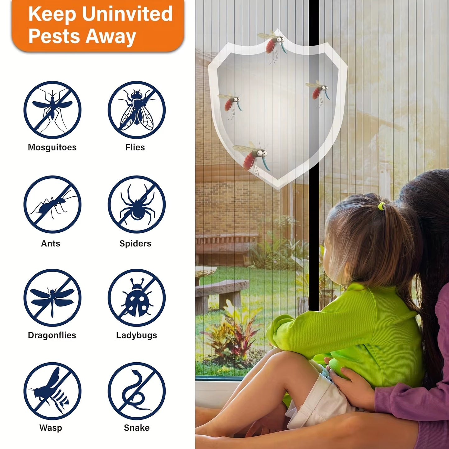 Punch-Free Magnetic Screen Door - Anti-Mosquito Ventilation Curtain made of Durable Fabric Material