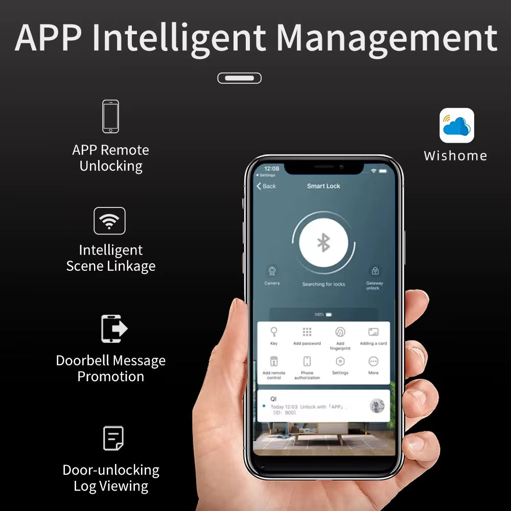 LIFFEN Wishome App Biometric Smart Door Lock with Fingerprint and Facial Recognition Technology