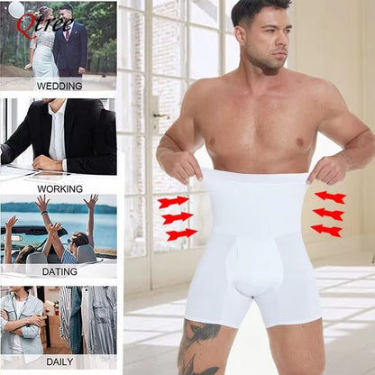 Elevate Your Look with Qtree Men's Slimming Compression Shorts - Perfect for Abdomen Reduction and Body Shaping