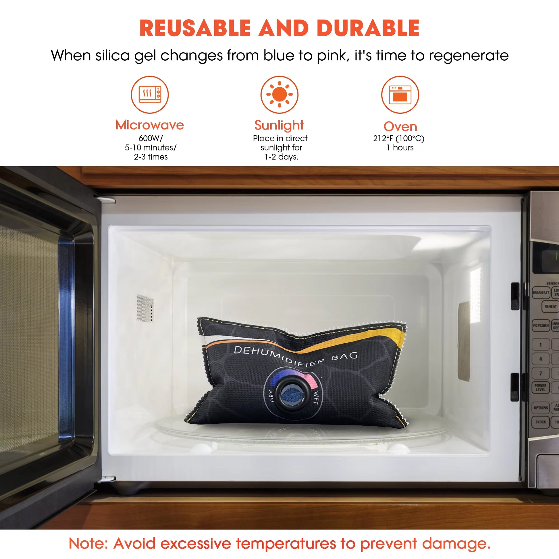 Reusable Car Dehumidifier and Moisture Absorber with Silica Gel and Mineral for Wardrobe and Shoe Cabinets