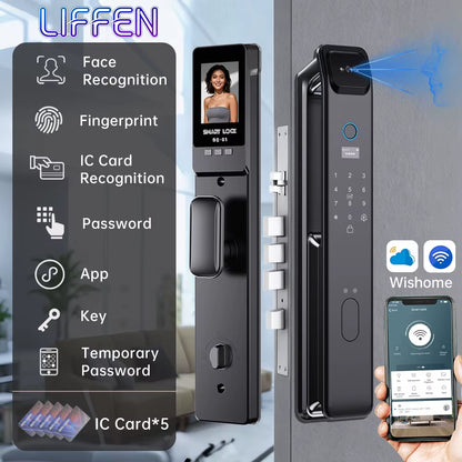 LIFFEN Wishome App Biometric Smart Door Lock with Fingerprint and Facial Recognition Technology