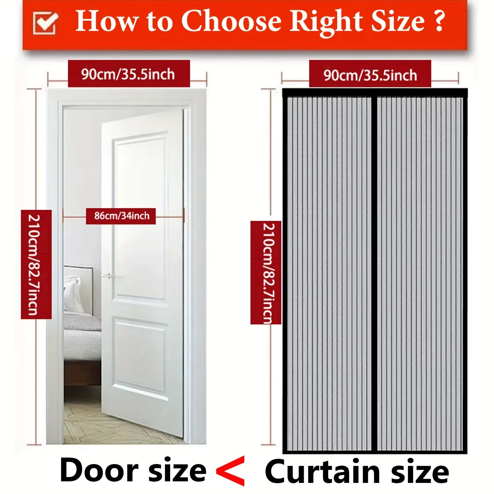Punch-Free Magnetic Screen Door - Anti-Mosquito Ventilation Curtain made of Durable Fabric Material