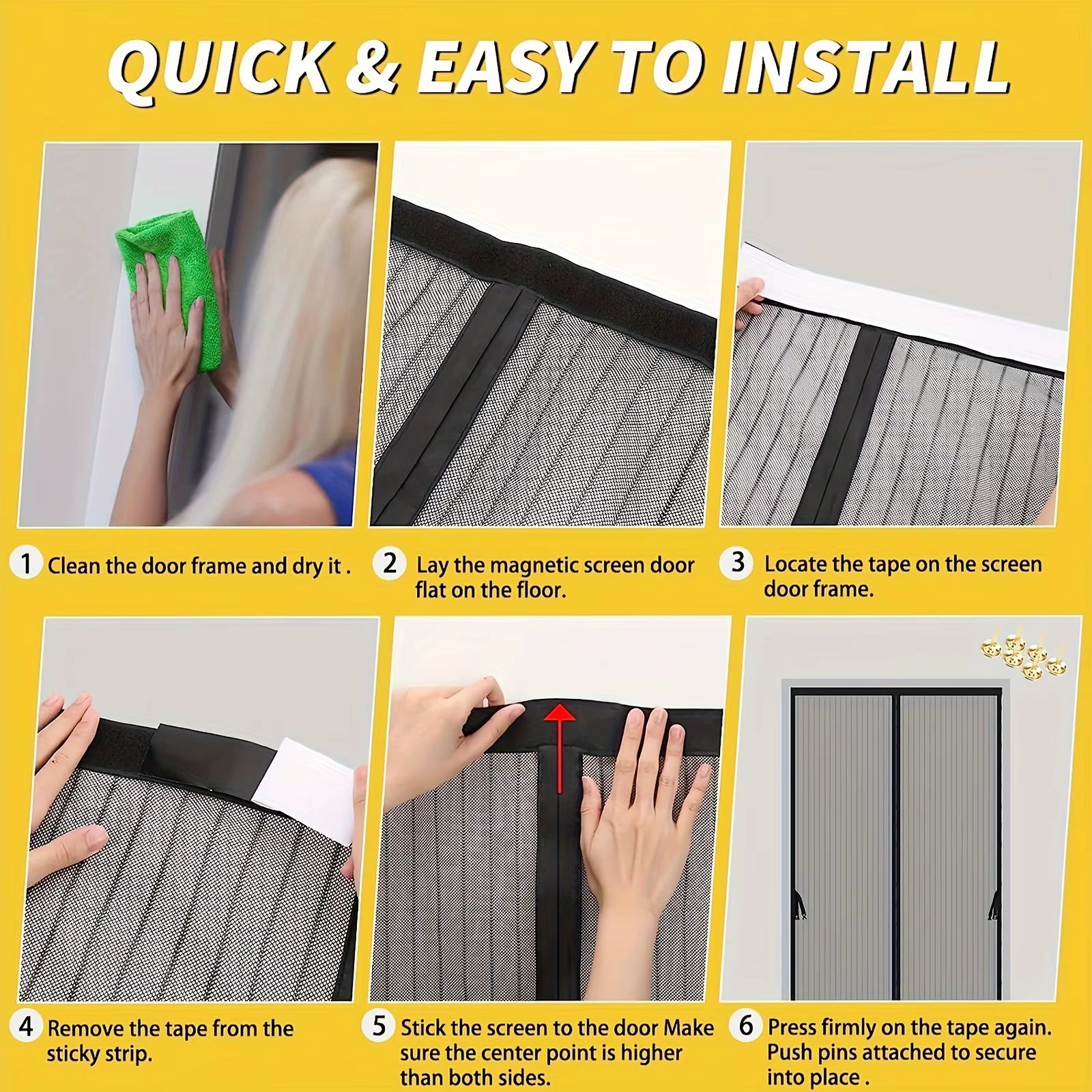 Punch-Free Magnetic Screen Door - Anti-Mosquito Ventilation Curtain made of Durable Fabric Material